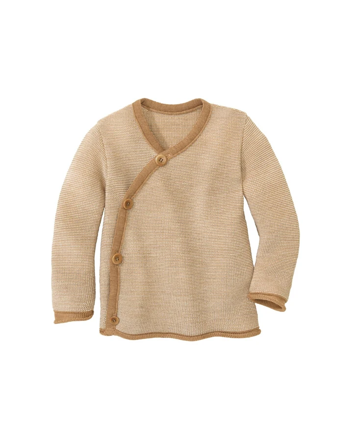Disana Baby Jacke Bio-Merinowolle melange-karamell-natur Gr.74/80