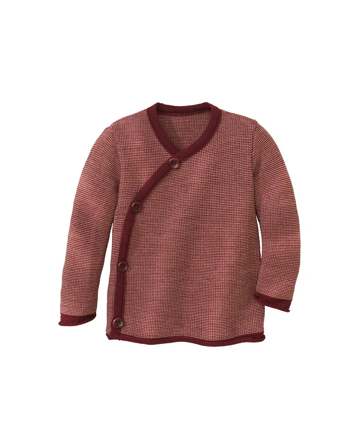 Disana Baby Jacke Bio-Merinowolle melange-cassis-rose Gr. 62/68