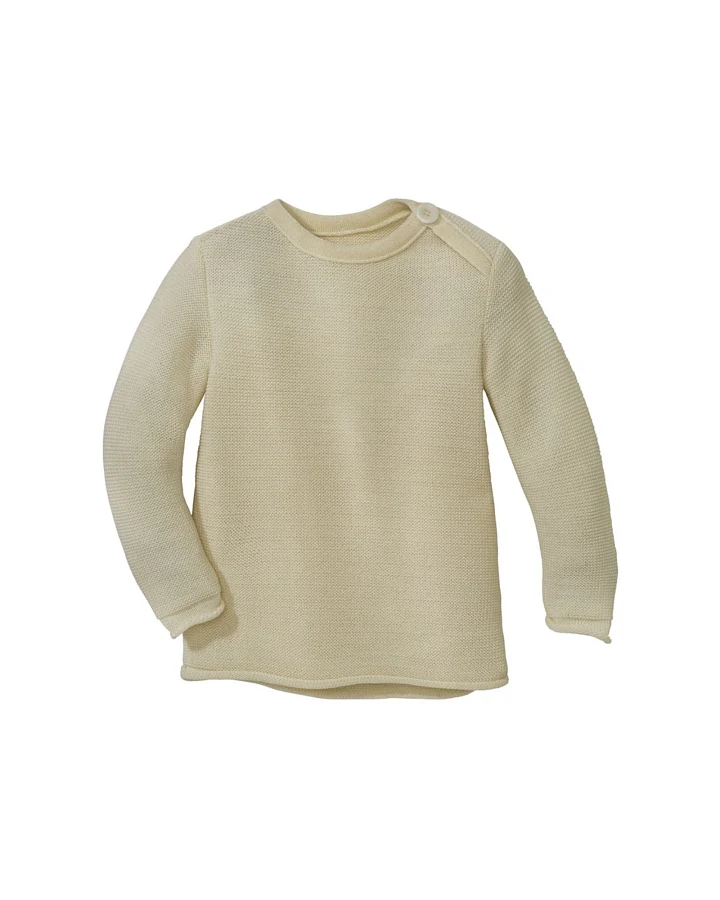 Disana Baby Pullover Bio-Merinowolle melange natur Gr. 50/56