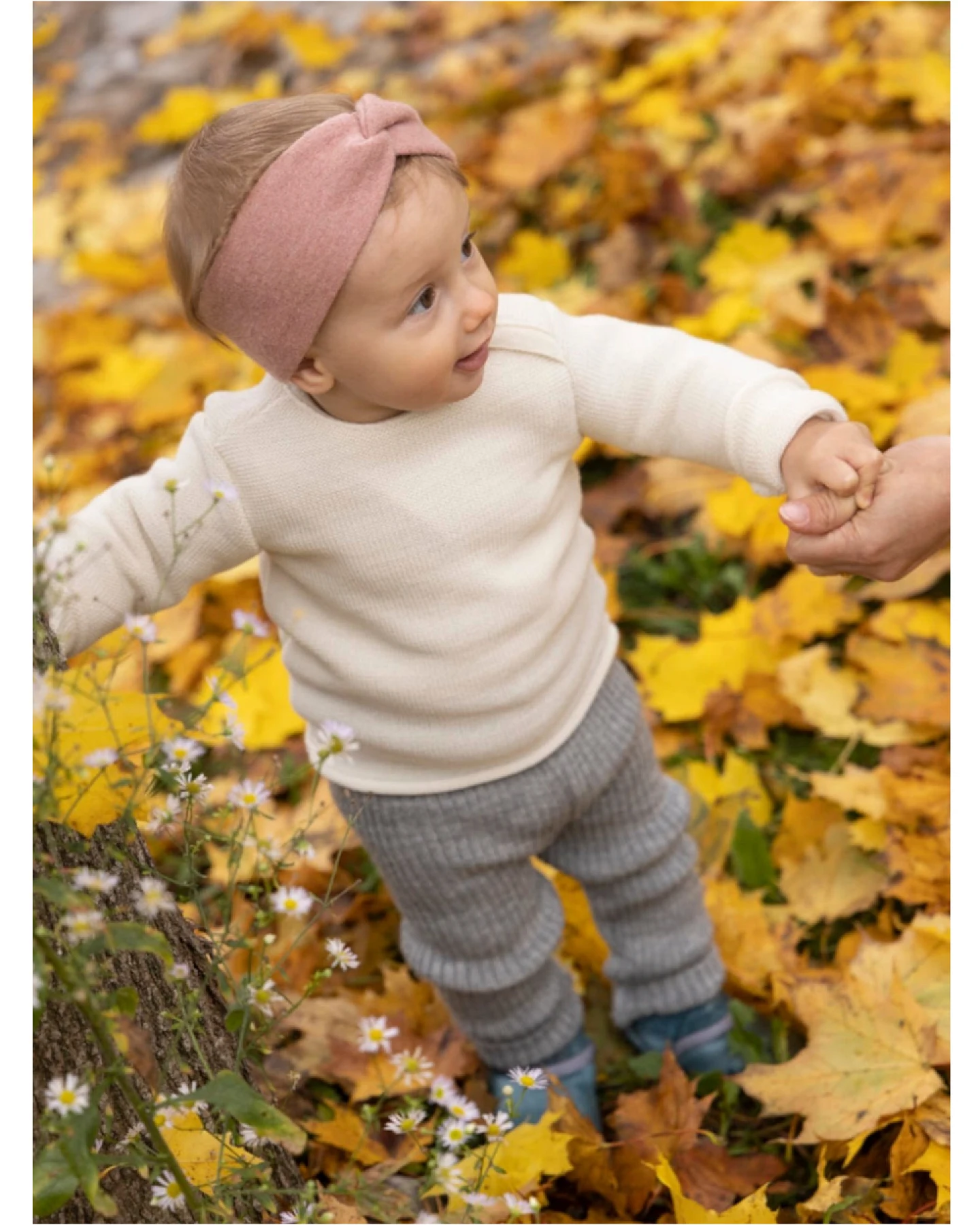 Disana Baby Pullover Bio-Merinowolle melange natur Gr. 50/56 – Ansicht 2