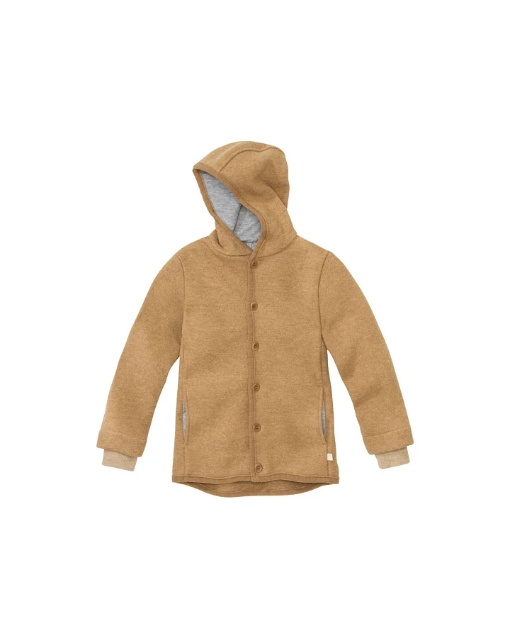 Produktseite: Disana Kinder Jacke mit Kapuze Bio-Merinowolle Walk karamell Gr. 98/104
