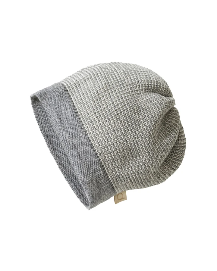 Disana Kinder Mütze Beanie Bio-Merinowolle melange-hellgrau Gr.1 (42-46 cm)