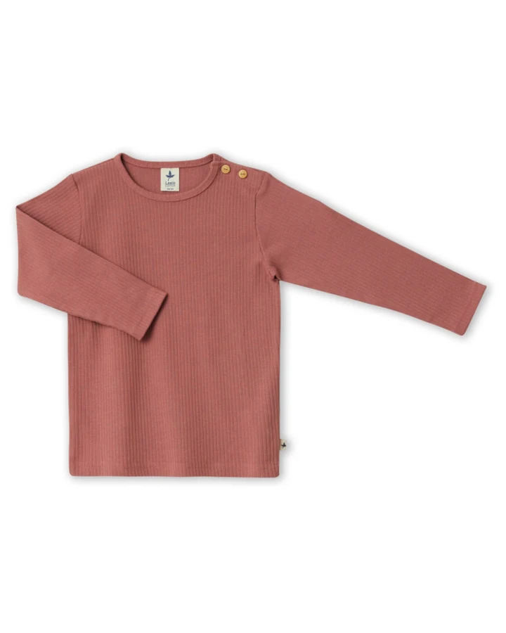 Baby und Kinder Shirt Ripp Qualität Bio Baumwolle dunkel mauve Gr.62/68