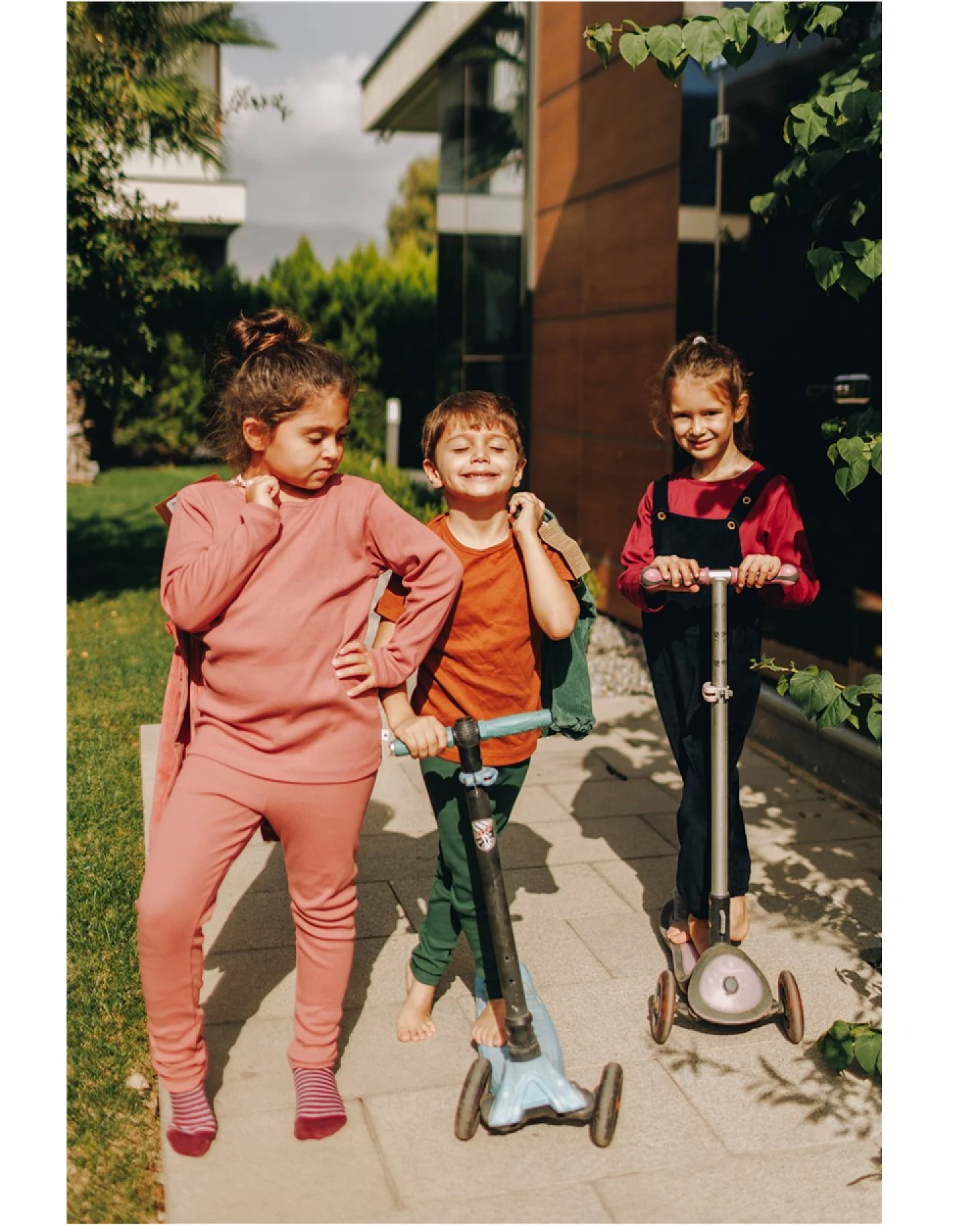 Baby und Kinder Leggings Ripp Qualität Bio Baumwolle dunkel mauve Gr.128 – Ansicht 2