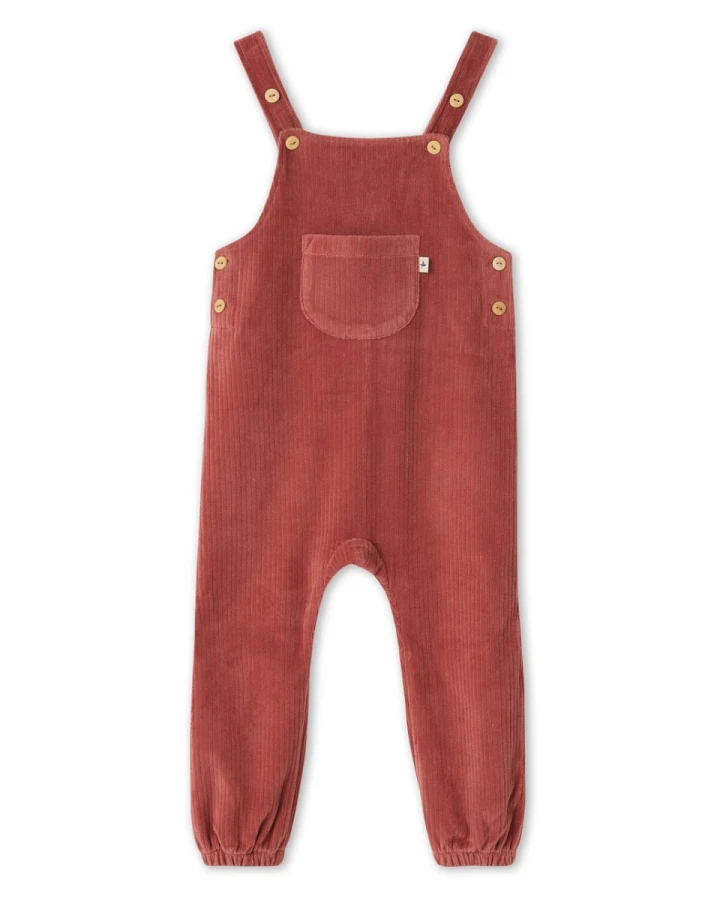 Baby und Kinder Latzhose Cord Bio Baumwolle dunkel mauve Gr.74/80
