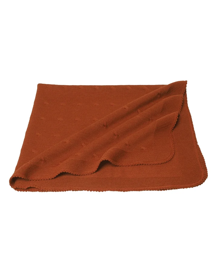 Babydecke Bio-Merinowolle Twist terra Maße 80 x 80 cm