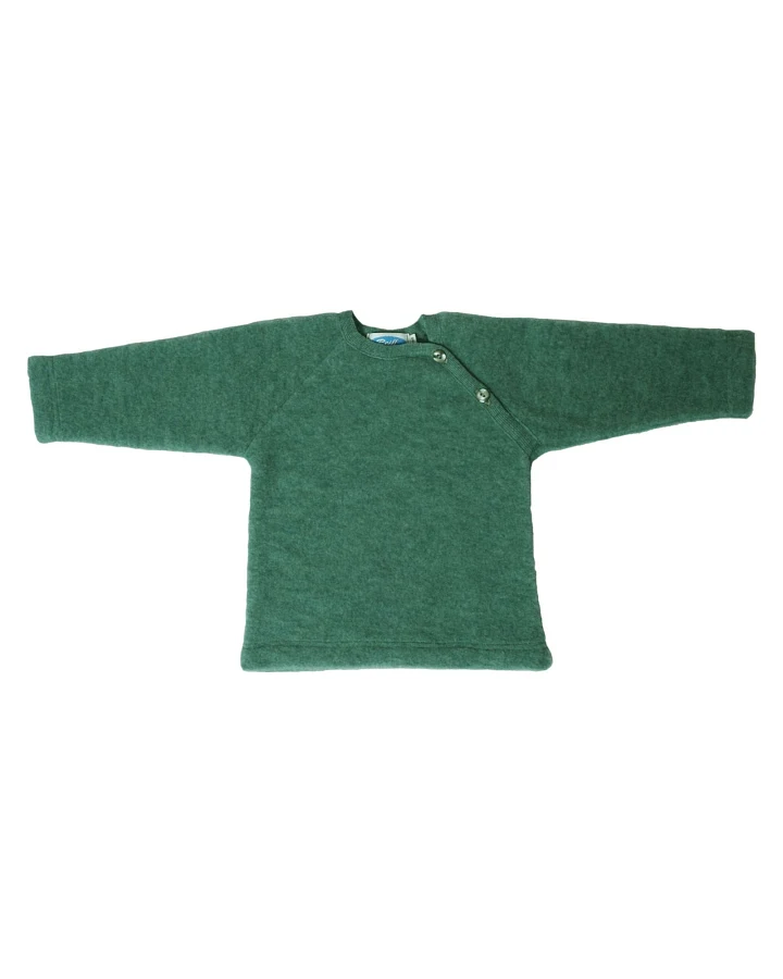 Baby und Kinder Pullover Bio-Merinowolle Fleece salbei Gr.74/80