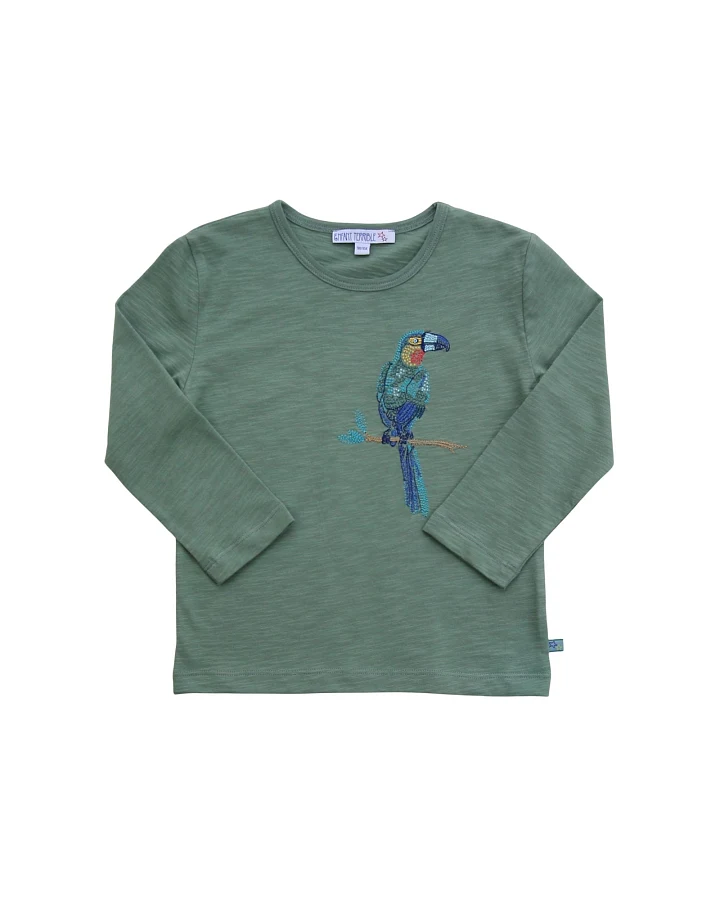 Langarmshirt mit Tukanstickerei green Gr. 122/128