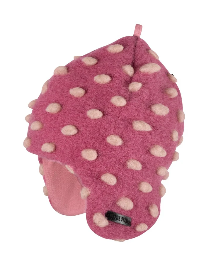 PURE PURE by Bauer Kinder Mütze Bio-Merinowolle Walk dusty pink-creme Gr.49