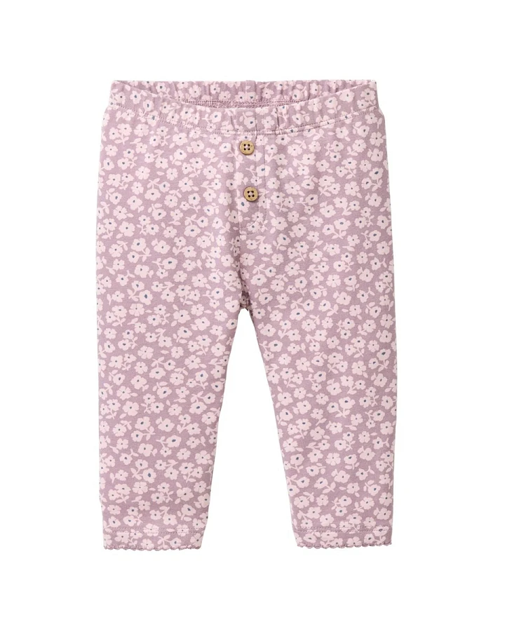 People Wear Organic Leggings kleine Veilchen dunkelmalve Gr. 74/80