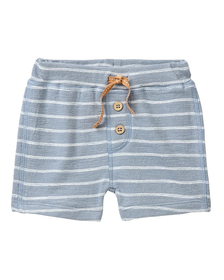 People Wear Organic Sweat-Bermuda blaugrau geringelt Gr. 62/68