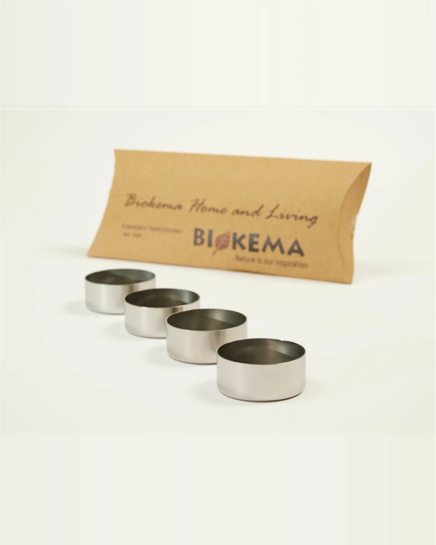 Teelichthalter Edelstahl 4er Set Durchmesser innen ca. 3,9 cm – Ansicht 2