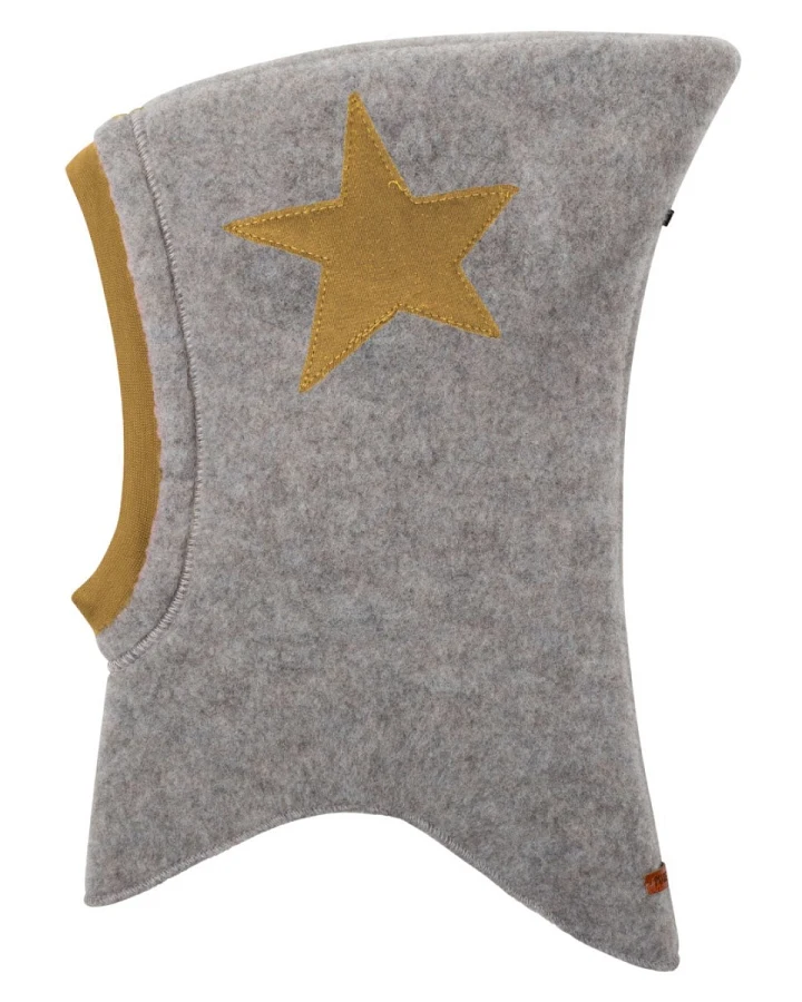 PURE PURE by Bauer Baby und Kinder Schlupfmütze Bio-Merinowolle Fleece moonrock Stern Gr. 49/51