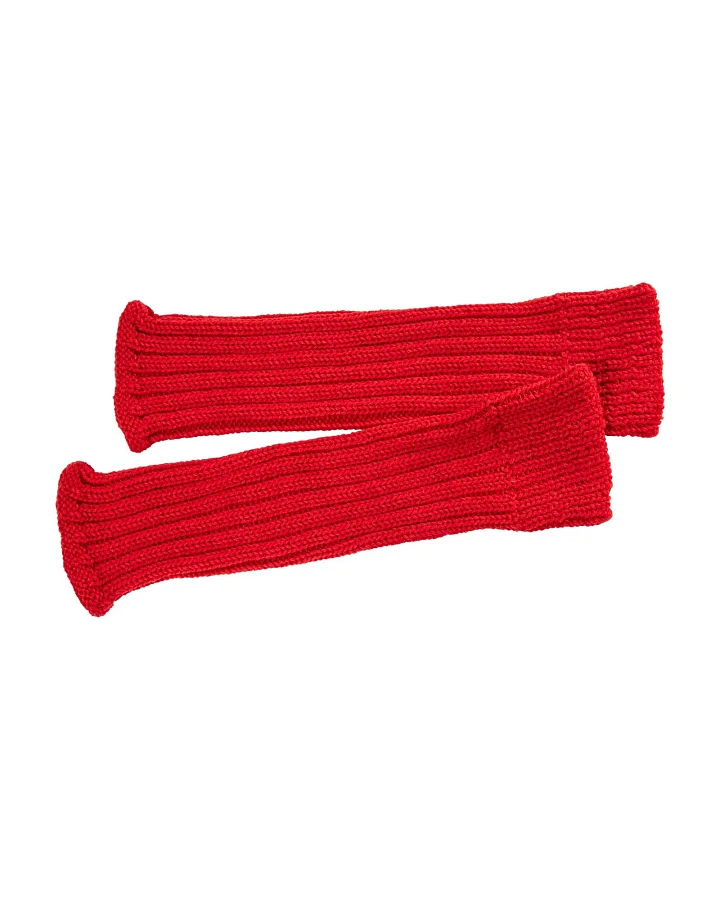 Kinder Stulpen Bio Schurwolle Strick rot Länge ca. 30 cm