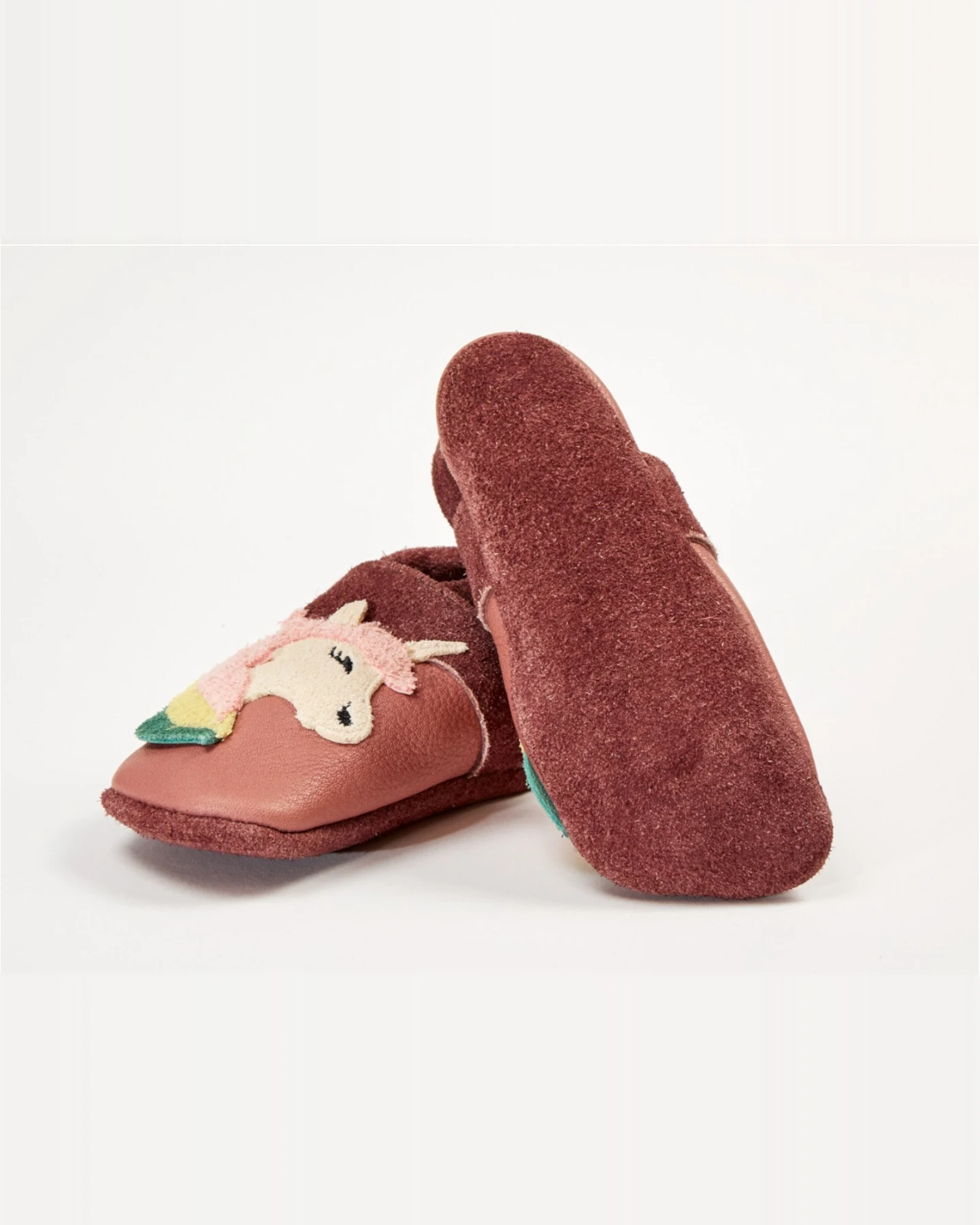Baby und Kinder Hausschuhe Krabbelschuhe Ecopell Leder Einhorn roseberry Gr. 20 – Ansicht 2