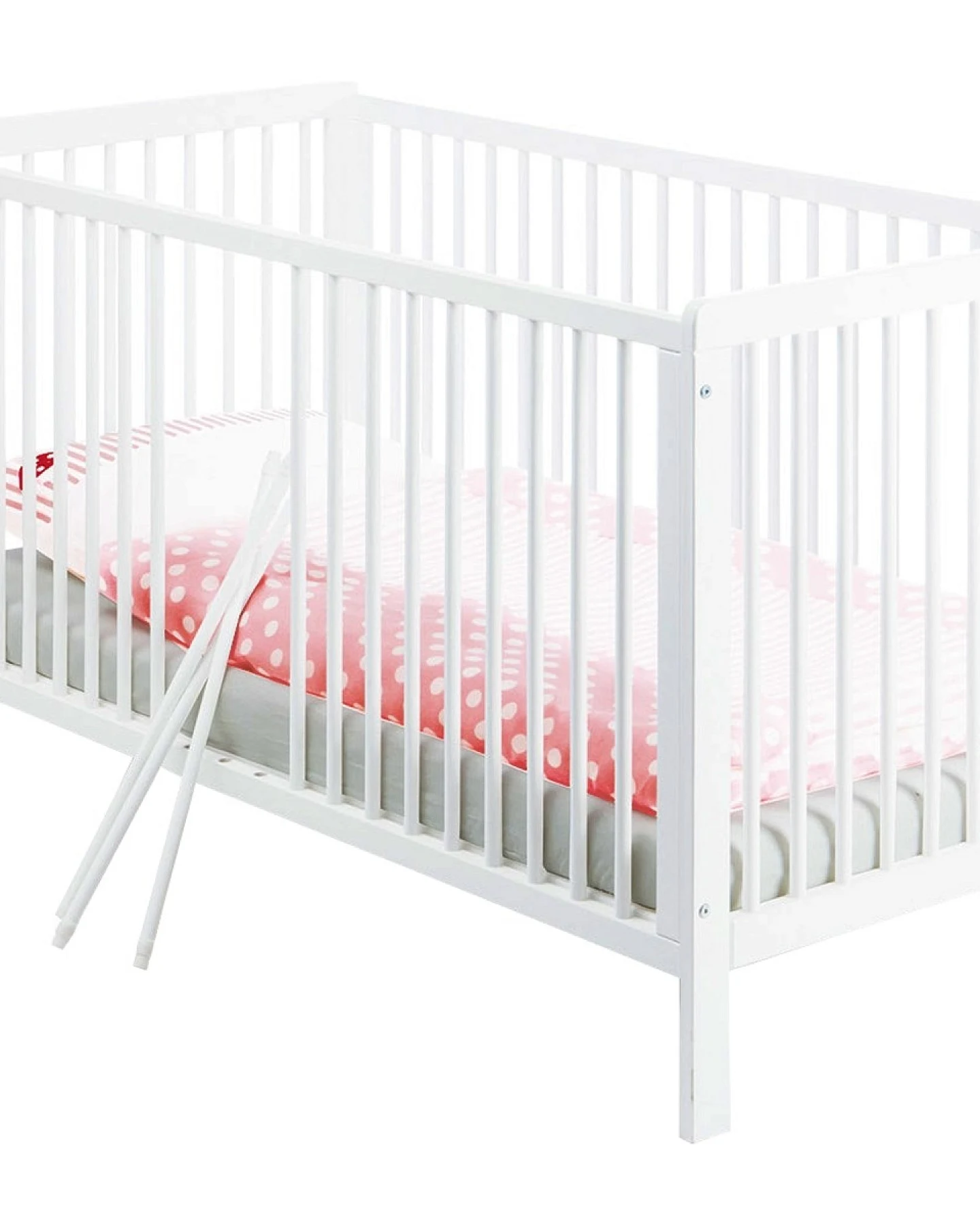 Pinolino Kinderbett, Buche massiv, weiß lackiert Liegefläche 70 x 140 cm – Ansicht 2
