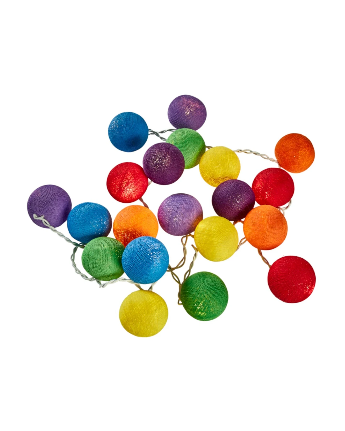 Kugel-Lichterkette 20 handgefertigte Kugeln, bunt – Ansicht 2