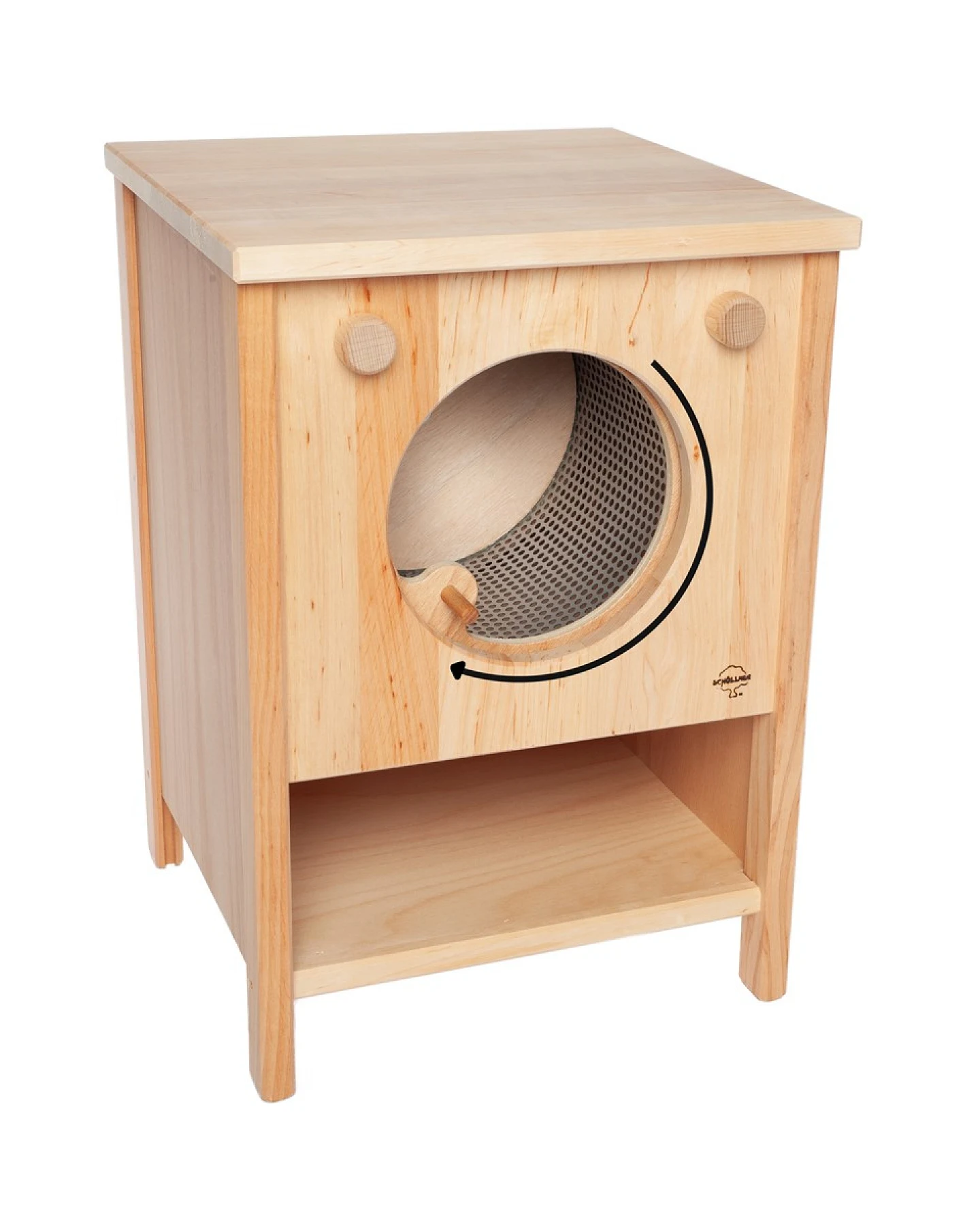 Kinderwaschmaschine, massives Erlenholz, geölt Maße 50 x 35 x 35 cm – Ansicht 2