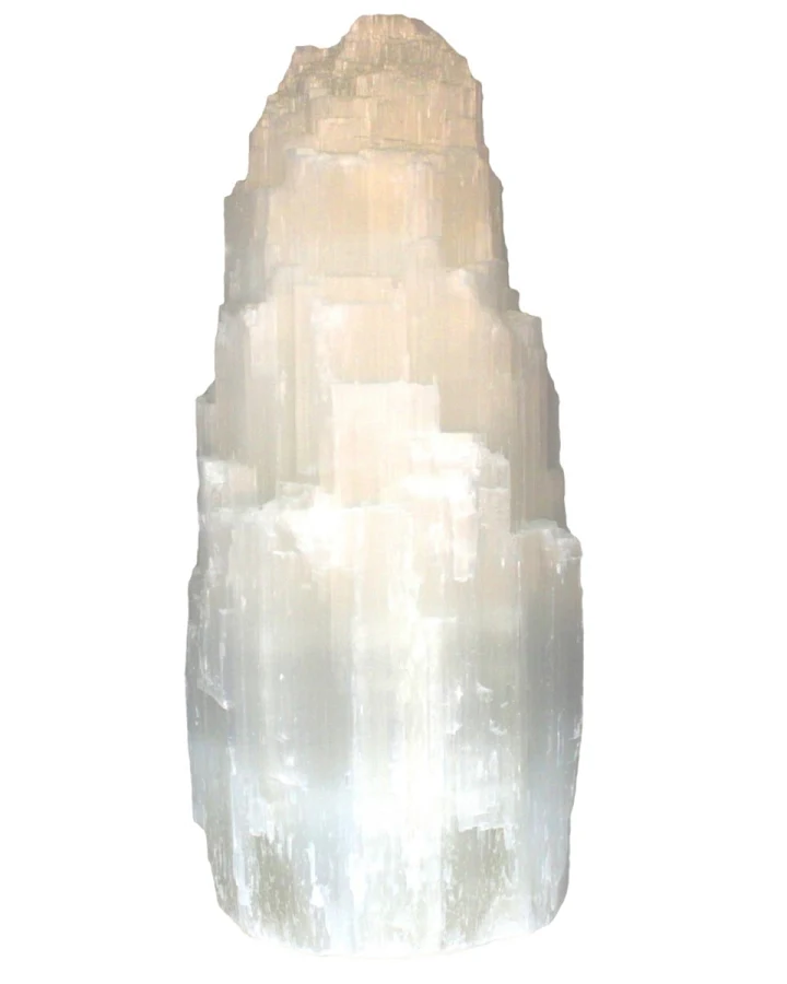 Selenit Kristall-Lampe weiß ca. 25 cm