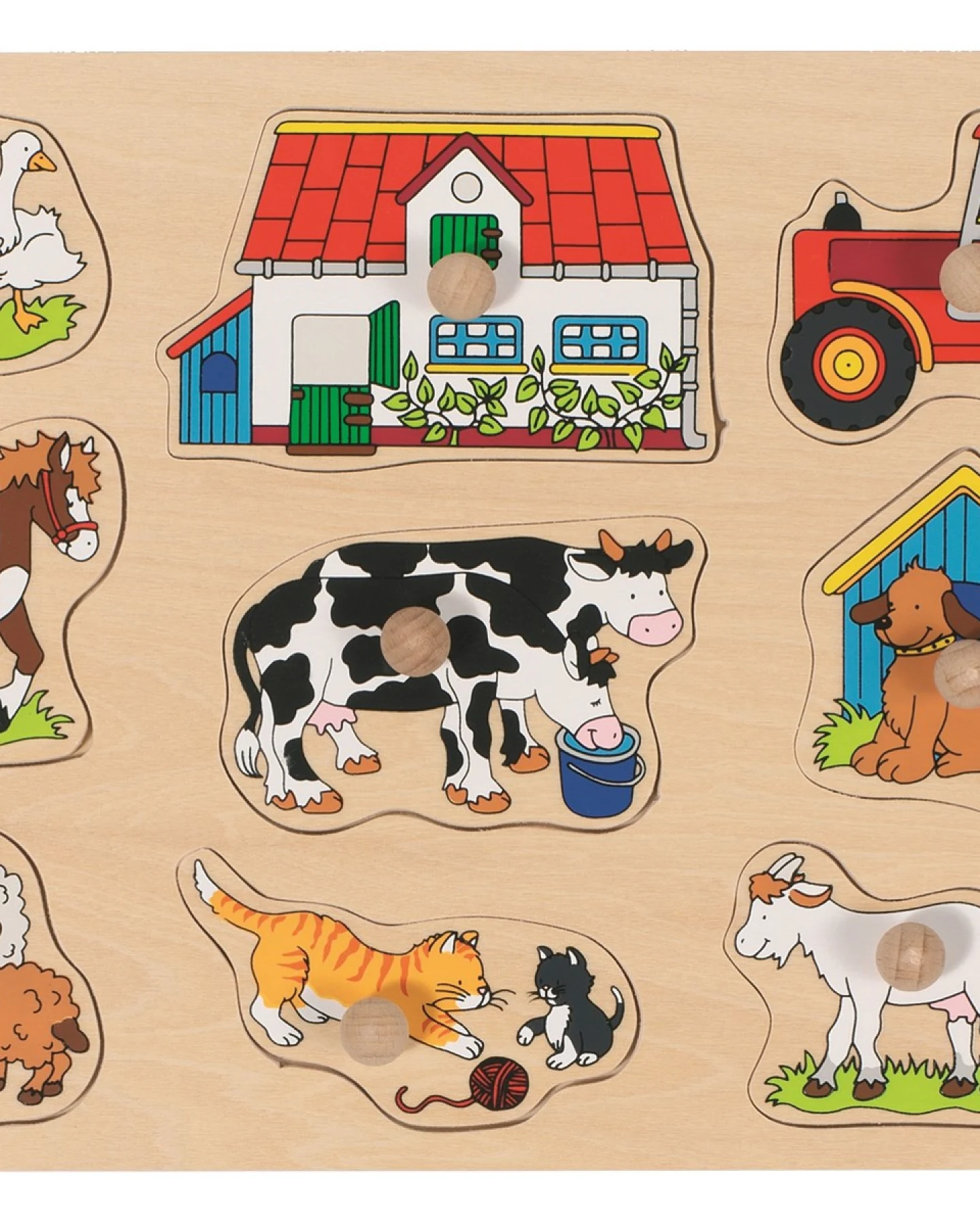 goki 3 verschiedene Steckpuzzle aus Holz Mit 7 und 8 Teilen – Ansicht 2