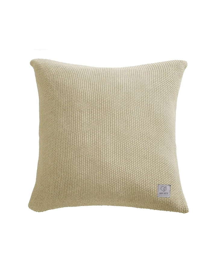 Kissenbezug 50x50 cm Bio-Baumwolle Strick sand melange Mit Reißverschluss