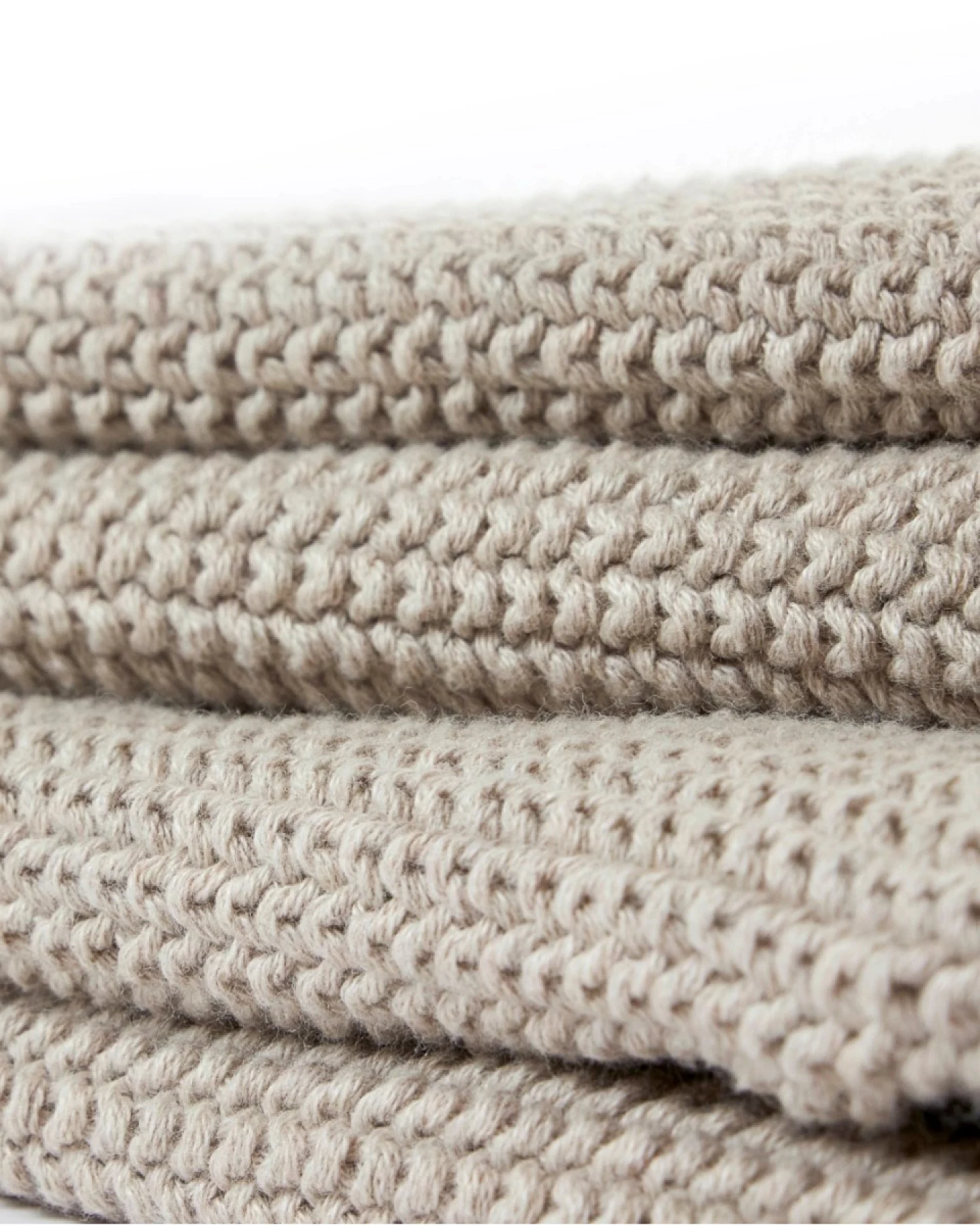 Babydecke Bio-Baumwolle Strick-Qualität beige-melange Maße 80 x 95 cm – Ansicht 2