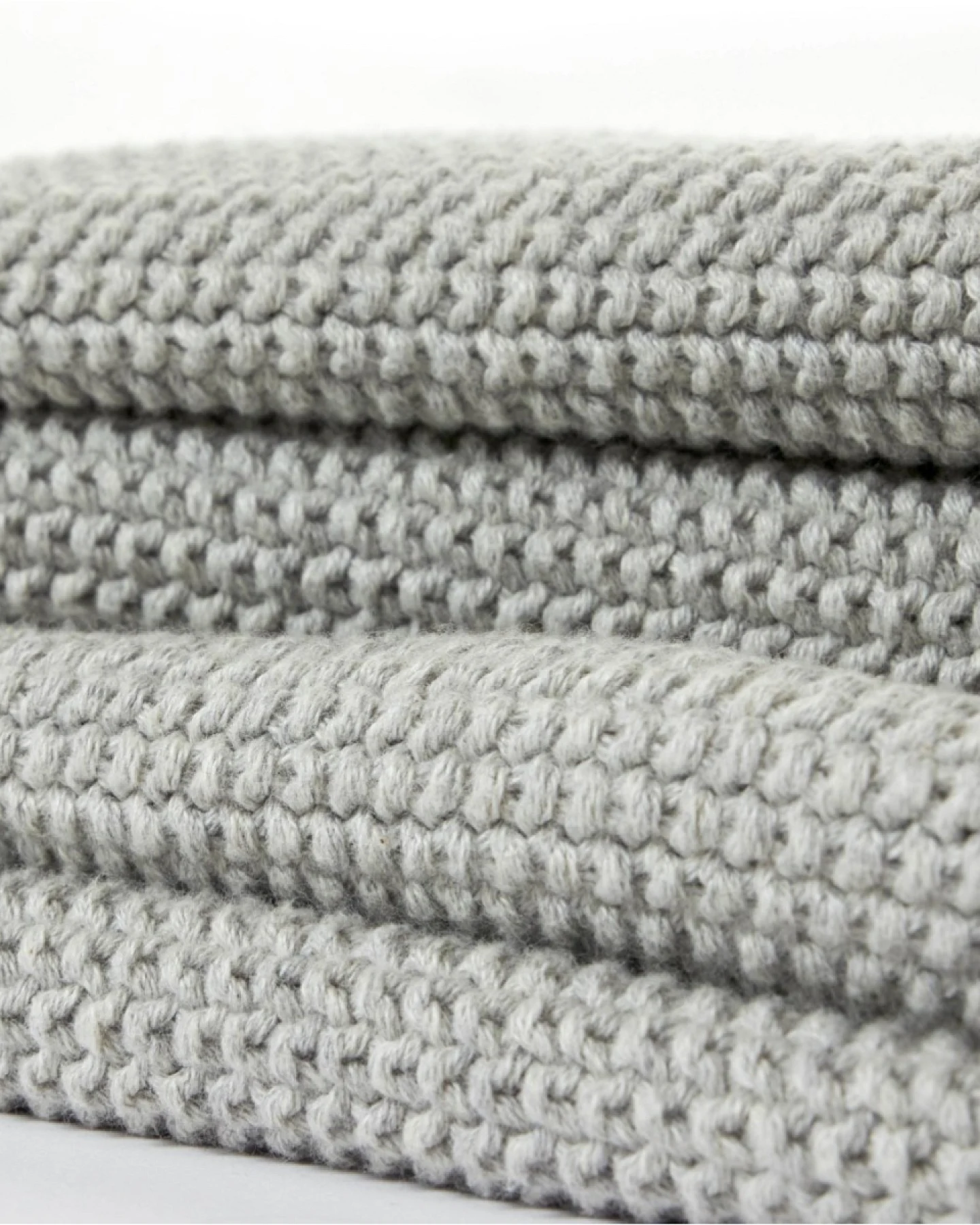 Babydecke Bio-Baumwolle Strick-Qualität grey-melange Maße 80 x 95 cm – Ansicht 2
