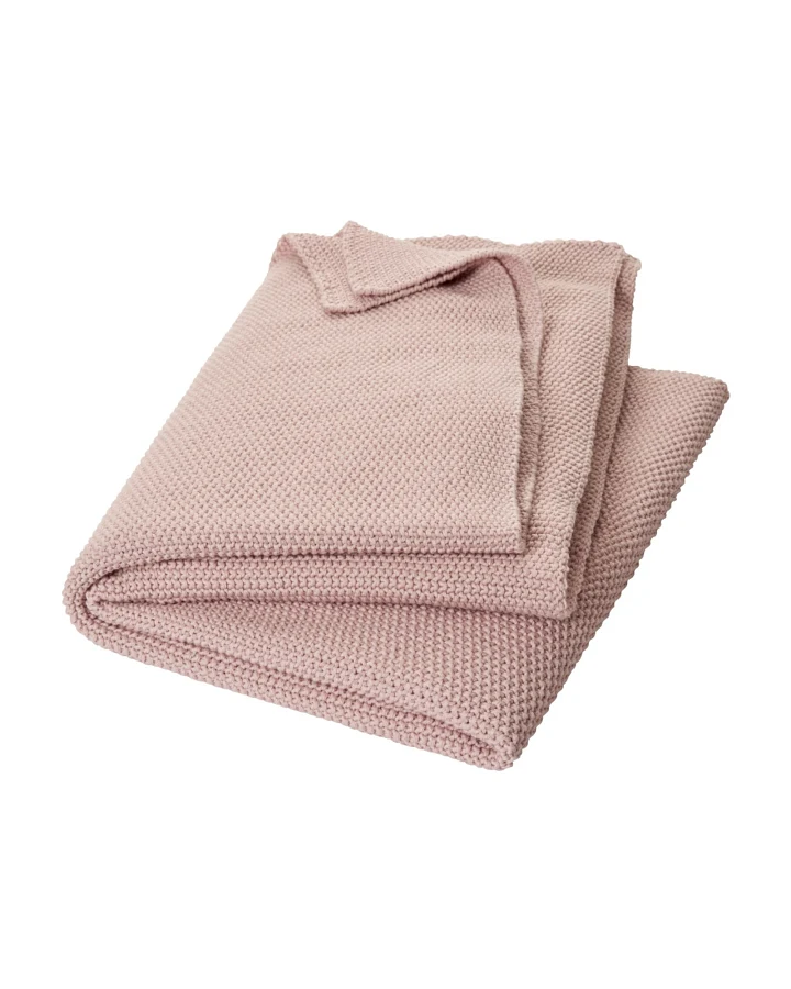 Babydecke Bio-Baumwolle Strick-Qualität altrosa Maße 80 x 95 cm