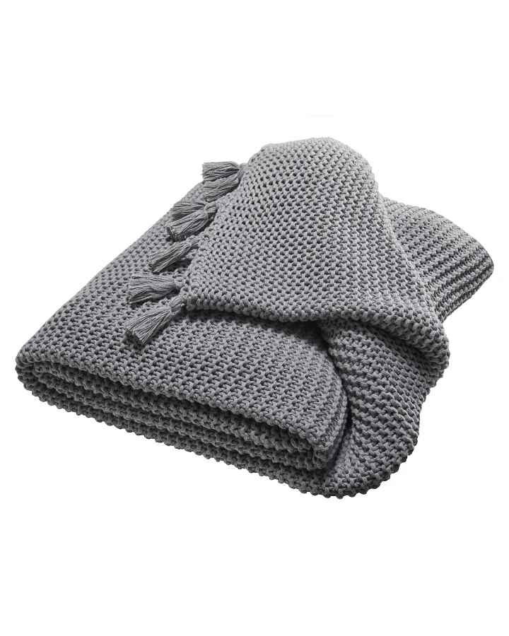 Kuscheldecke für Erwachsene Baumwolle stone lightgrey-melange Maße 150 x 200 cm