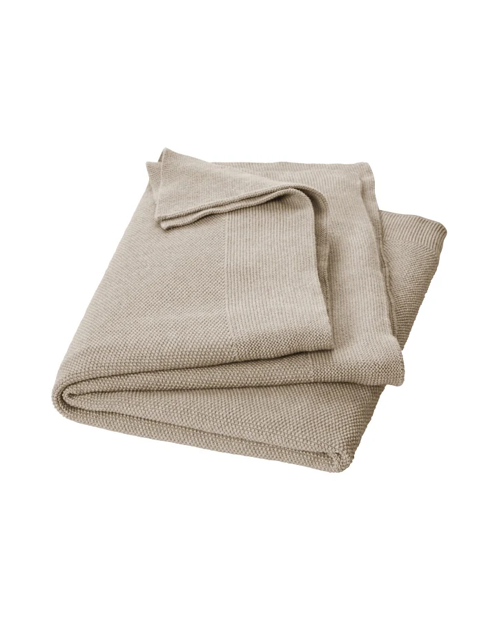 Babydecke Bio-Baumwolle Perlenstrick light beige melange Maße 80 x 95 cm