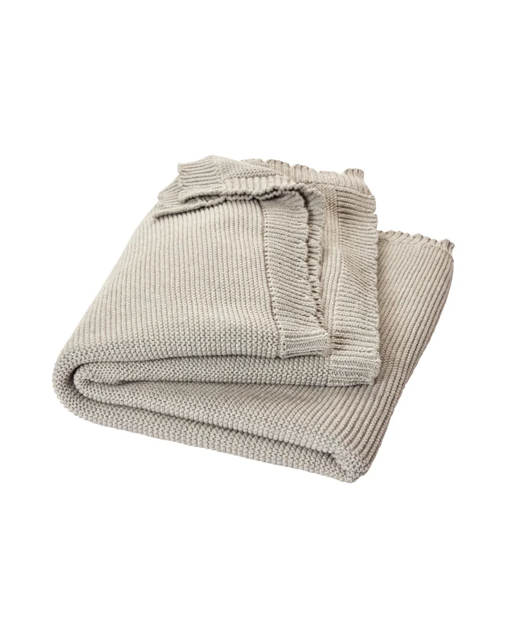 Babydecke Bio-Baumwolle Wellenkante light beige melange Maße 80 x 100 cm