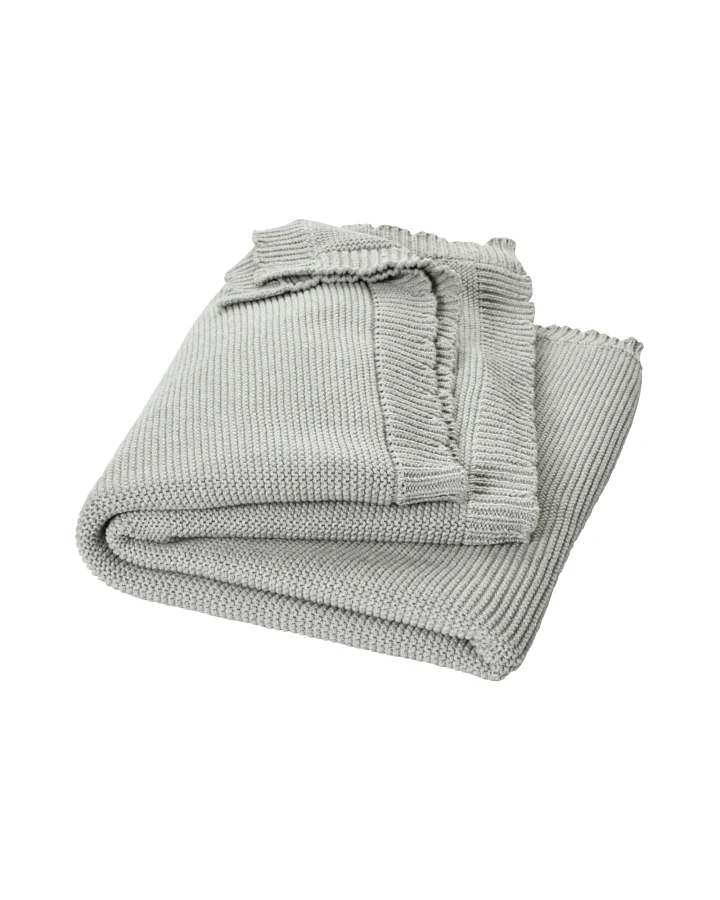 Babydecke Bio-Baumwolle Wellenkante grey-melange Maße 80 x 100 cm