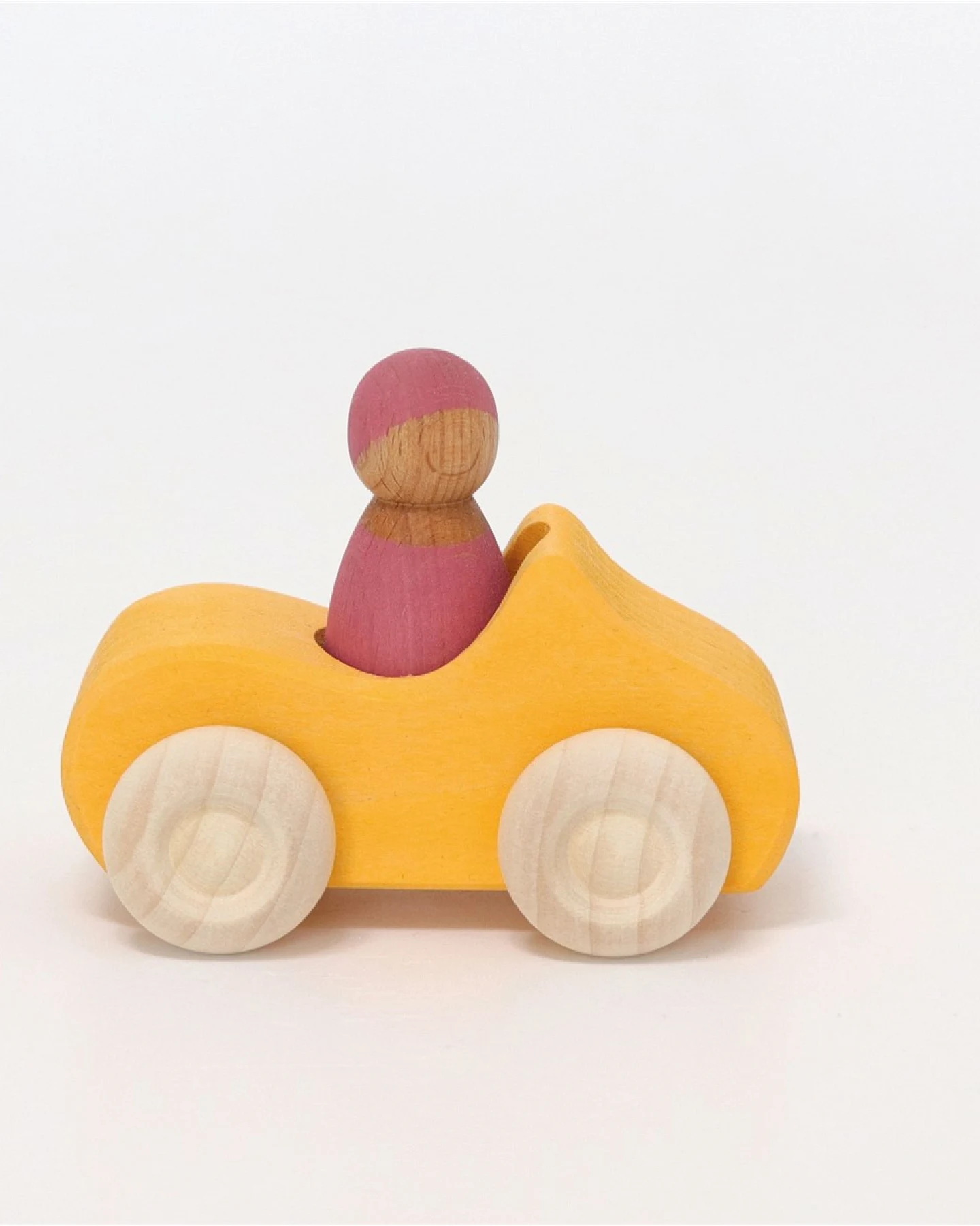 Grimms Kleines Cabrio Spielzeugauto aus Lindenholz, gelb lasiert Maße 11 x 9 x 7 cm – Ansicht 2