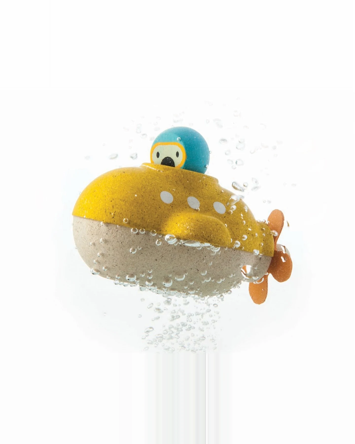 PlanToys Badewannenspielzeug U-Boot aus recyceltem Kautschukholz Maße 9,8 x 12,4 x 6 cm – Ansicht 2