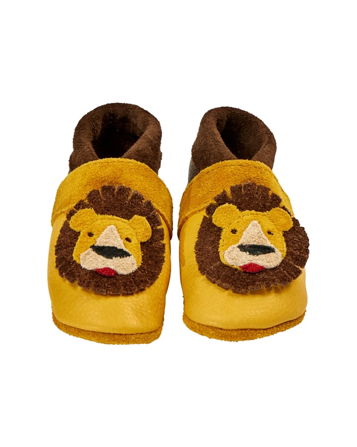 Baby und Kinder Hausschuhe Krabbelschuhe Ecopell Leder Löwe honey Gr. 18/19