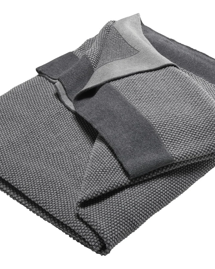 Kuscheldecke für Erwachsene Bio-Baumwolle light-dark grey-melange Maße 150 x 200 cm