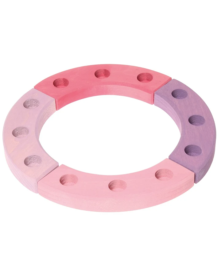 Produktseite: Grimms Kleiner Geburtstagsring, Lindenholz , 4-teilig, rosa-violett lasiert Durchmesser 22 cm
