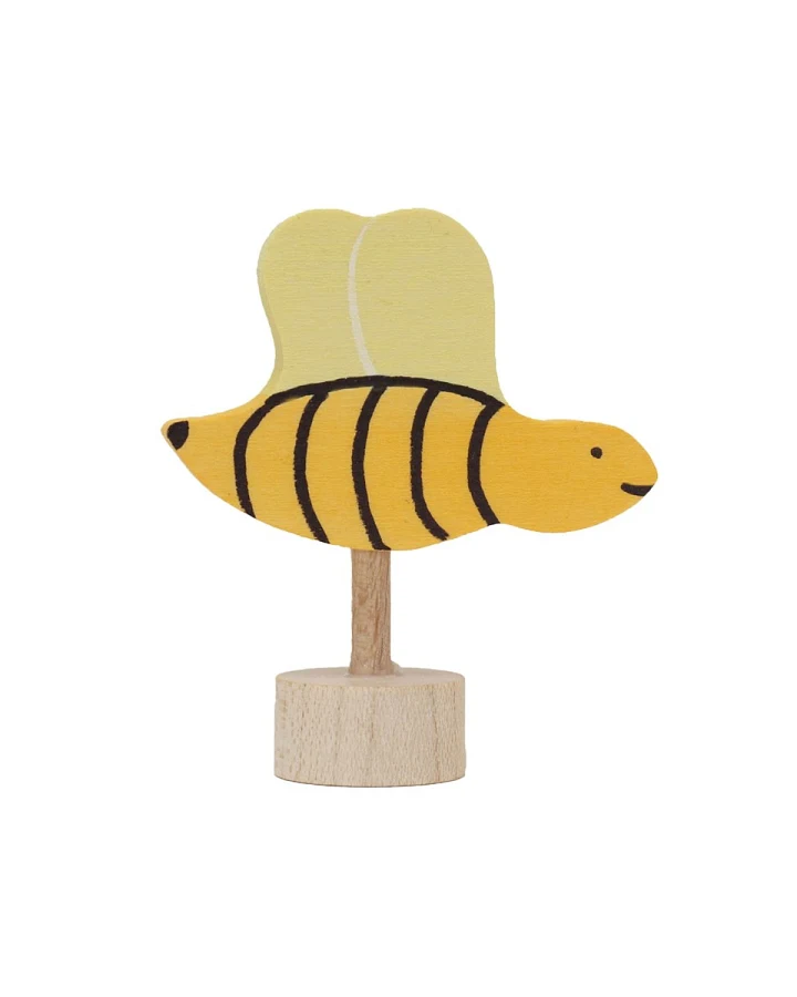 Produktseite: Grimms Biene Steckfigur aus Lindenholz, bunt lasiert Höhe 5 cm