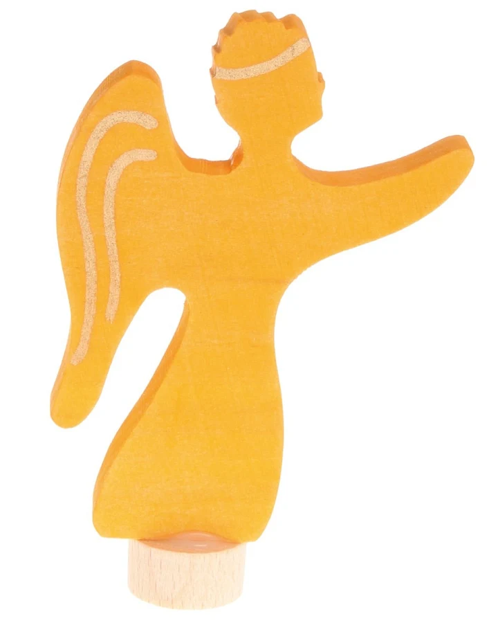 Grimms Engel Steckfigur aus Lindenholz, bunt lasiert Höhe 8,5 cm