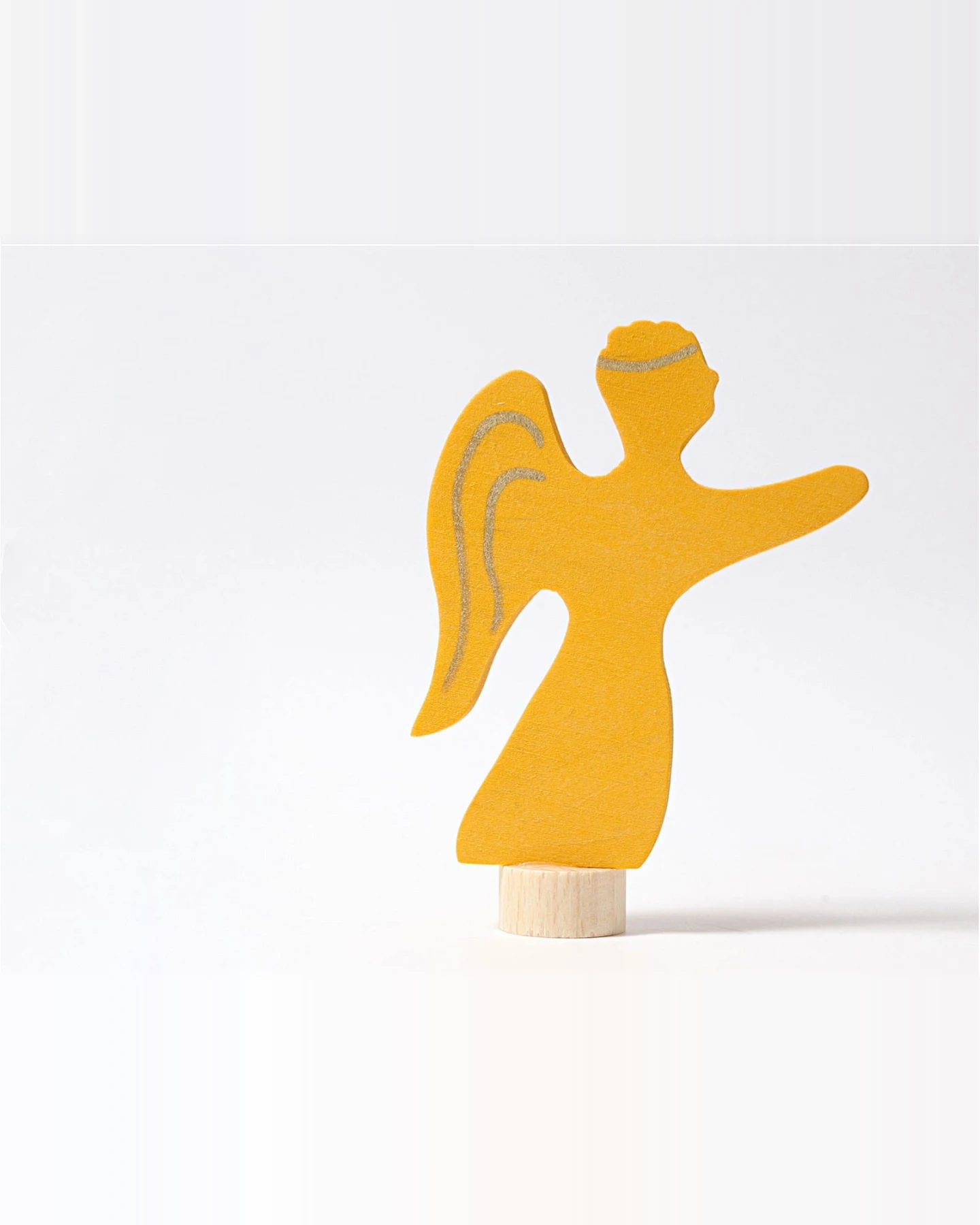 Grimms Engel Steckfigur aus Lindenholz, bunt lasiert Höhe 8,5 cm – Ansicht 2
