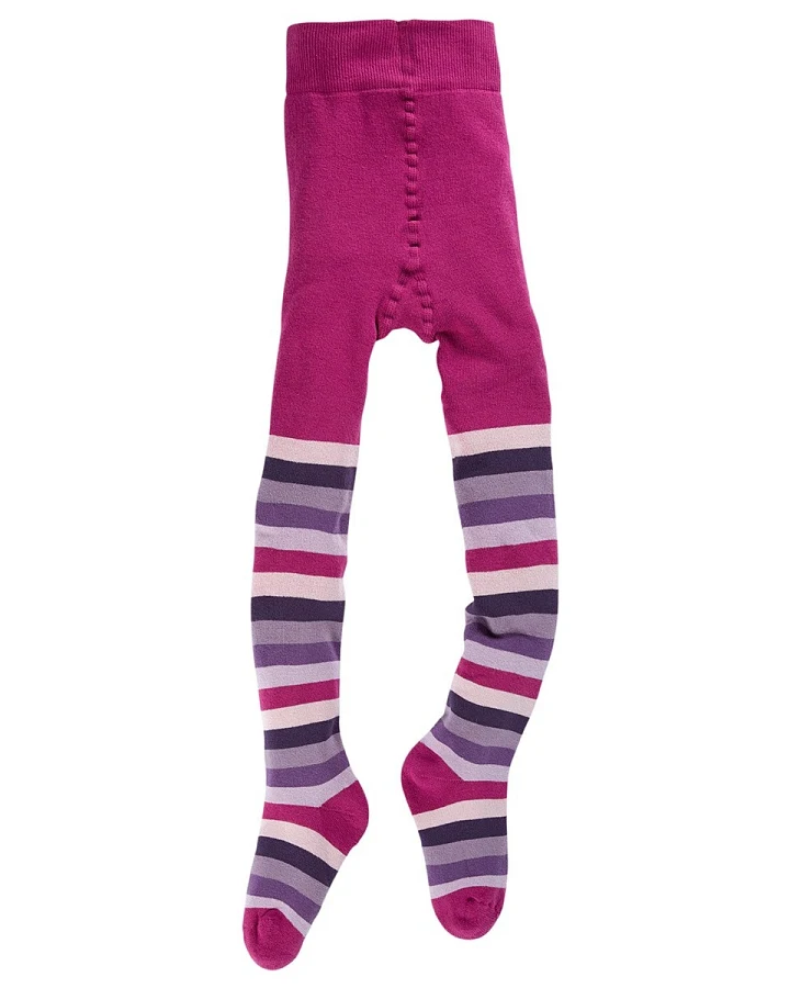 Kinder Strumpfhose Vollfrottee beere-geringelt Gr. 1-2