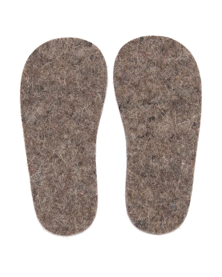 Kuschelwarme Kinder Wollfilz Einlegesohlen naturbraun Gr. 22/23