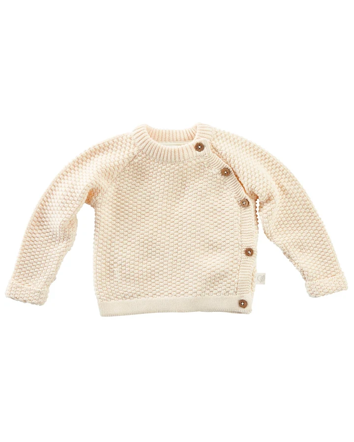 Baby Jacke Perl-Strick Bio-Baumwolle ecru Gr.50/56