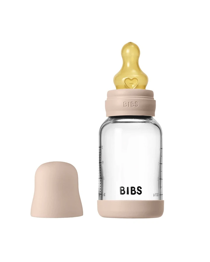 BIBS Babyflasche aus Glas im Komplett-Set Blush 120 ml