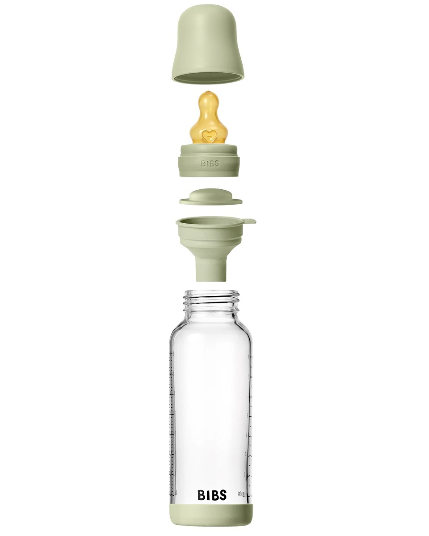BIBS Babyflasche aus Glas im Komplett-Set Sage 240 ml – Ansicht 2