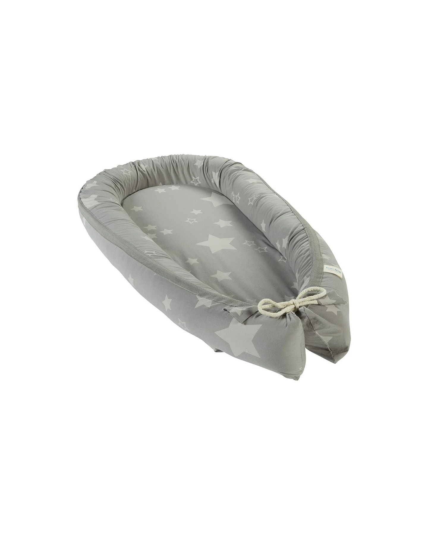 Babynest Bio-Baumwolle, Kapok, Naturlatex, Maße 105 x 55 cm Stern grau – Ansicht 2