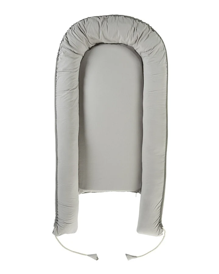 Babynest Bio-Baumwolle, Kapok, Naturlatex, Maße 105 x 55 cm grau