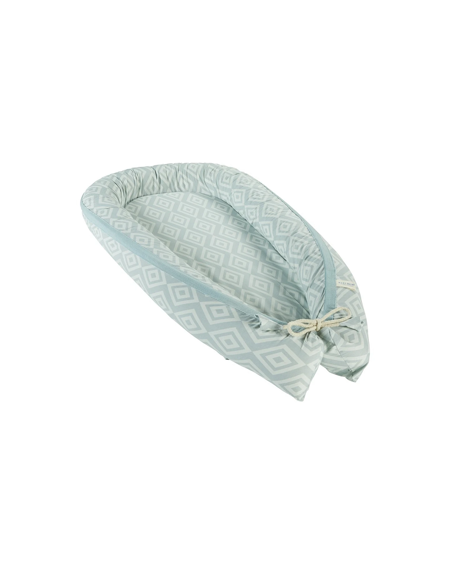 Babynest Bio-Baumwolle, Kapok, Naturlatex, Maße 105 x 55 cm Raute mint – Ansicht 2