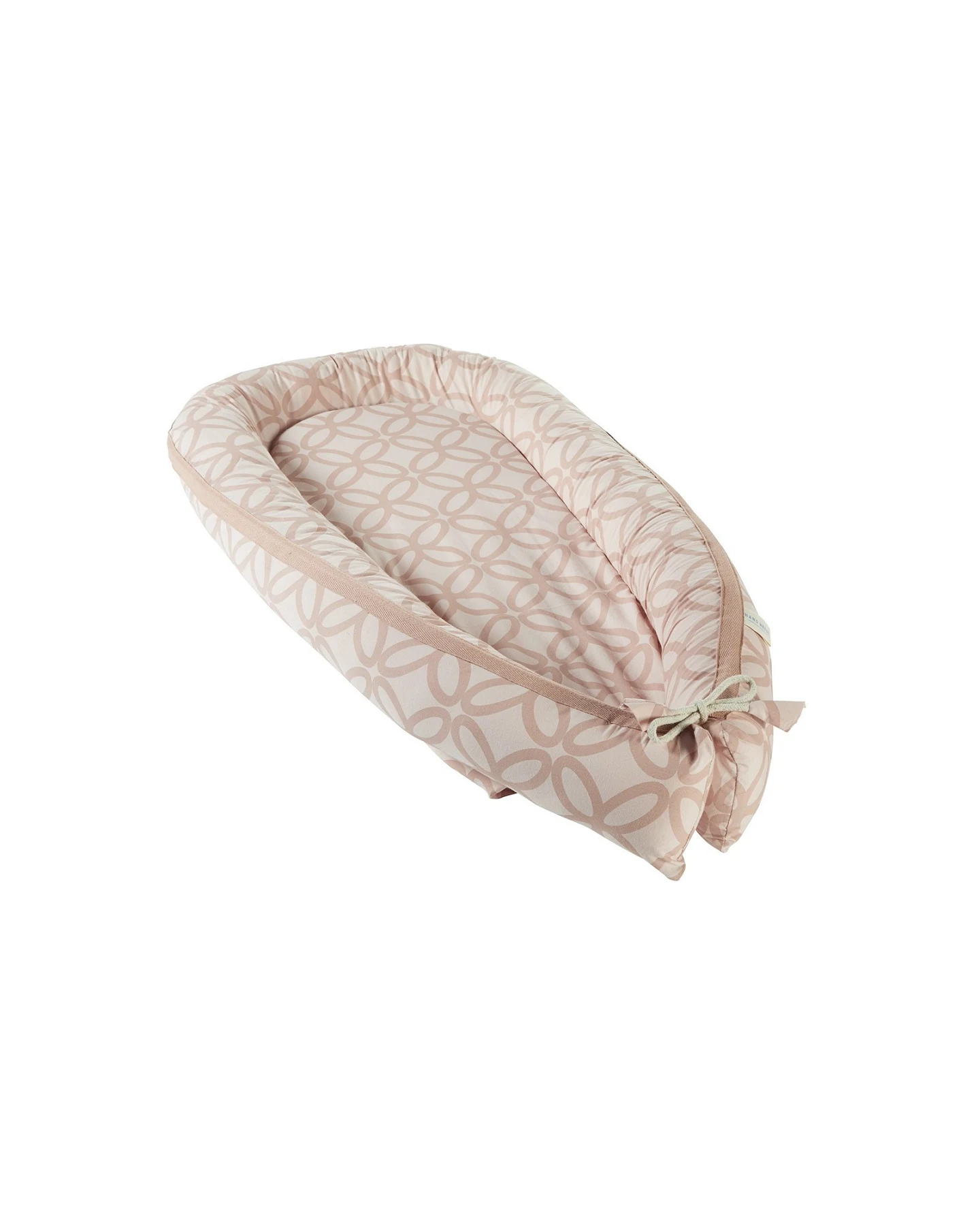 Babynest Bio-Baumwolle, Kapok, Naturlatex, Maße 105 x 55 cm Blume rosè – Ansicht 2