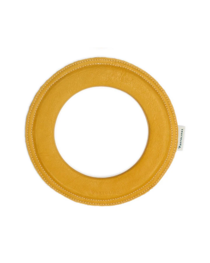 Frisbee Wurfring "Loop" aus pflanzlich gegerbtem Leder honey Gr. L (22cm Durchmesser)